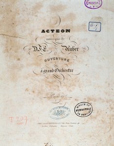 Frontispice til ""Acteon"" engelsk tegneserieopera av Daniel Francois Esprit Auber av Unknown artist