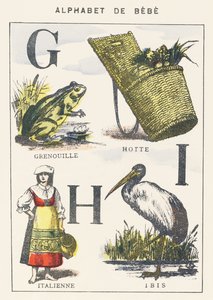 G H I: frosk, hette, italiensk, ibis av Unknown artist