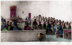 Generalforsamlingen til Boyars (Boiard, Boiar), medlemmer av det russiske aristokratiet. Gravering fra 1800-tallet. Privat samling. av Unknown artist