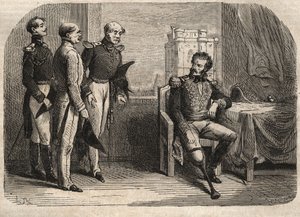 General Daumesnil nekter å overgi Chateau de Vincennes, Frankrike av Unknown artist