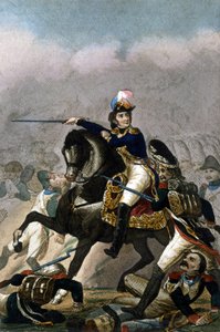 General Jean Lannes, hertug av Montebello (1769-1809) i slaget ved Essling (21. - 22. mai 1809) Gravering 1800-tallet. . Milan av Unknown artist