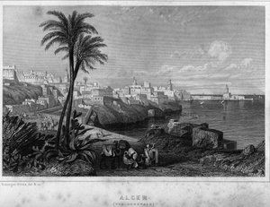 Generelt syn på Alger på 1800-tallet, i "" Algerie ancienne et moderne"" av Leon Galibert av Unknown artist