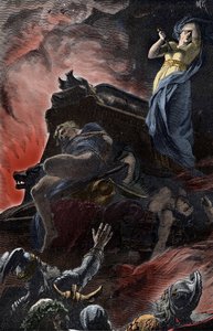 Tysk begravelsesoffer - Begravelsesrite, jernalder, Tyskland: Kvinnens offer på gravslakteren til mannen hennes av Unknown artist