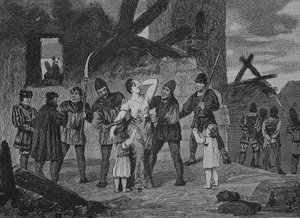 Den tyske bondekrigen (1524-1526): Rådet til Hall med våpnene hans av Unknown artist