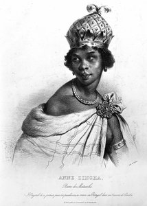 Ginga, Quilombola-dronningen av Matamba og Angola. ANNE ZINGHA DRONNING AV ANGOLA. (1587-1663). av Unknown artist