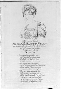 Giovanni Battista Velluti (1781-1861), siste kastratopera. av Unknown artist