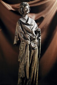 Gotisk kunst: "" Engel"" Treskulptur. 1200-tallet Dim. 72 cm Paris, Louvre-museet av Unknown artist