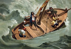 Gottfried Wilhelm von Leibniz (1646-1716), German philosopher and boatmen of the Adriatic. Barcelona 1881 av Unknown artist
