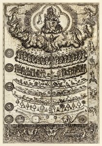 Great Chain of Being" fra "Christian Rhetorica for bruk av prekener og bønner..." av Diego Valadés av Unknown artist