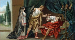Great Greek tragedies: “Alceste”” by Euripides. Apollo had obtained from the Parques that Admete, king of Pheres, who was dear to him, would not die if, on the day of his trepas, someone consented to die for him. Admete