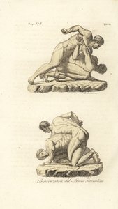 Greske idrettsutøvere som konkurrerer i kampsporten Pankration av Unknown artist