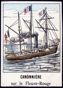 Kanonbåt på Red River, sent på 1800-tallet av Unknown artist