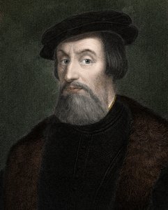 HERNANDO (Hernan) CORTES (Cortez) (1485-1547) Engelsk erobrer av Mexico - gravering - 1800-tallet av Unknown artist