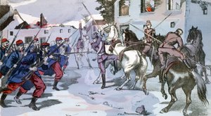 Håndkamper i Epernay, Frankrike mellom tyske og franske styrker av Unknown Artist