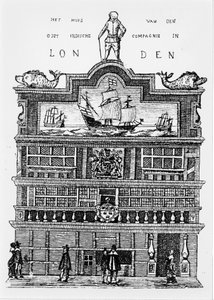 Hovedkvarter for East India Company i London på 1600-tallet. av Unknown artist