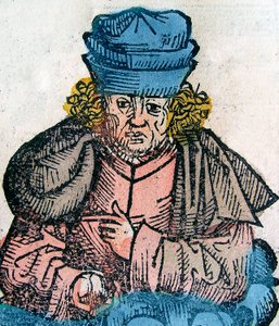 Herodot (Herodotos, 484-425 f.Kr.), gresk historiker - HERODOTUS 490-425 f.Kr., gresk historiker - tresnitt fra Nürnbergkrøniken av Unknown artist