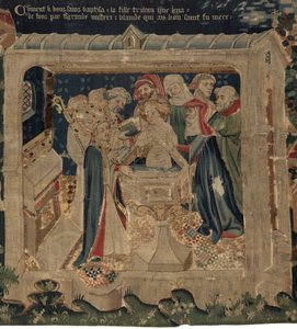 Historien om Saint Piat og Saint Eleuthère, scene 13: Dåpen til Blanda av Unknown artist