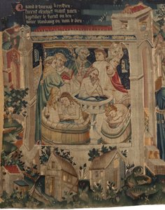 Historien om Saint Piat og Saint Eleuthère, scene 7: Dåp av de eksilkristne av Unknown artist