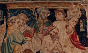 Historien om Saint Piat og Saint Eleuthère, Scene 7 dåp av de eksilkristne, Detalj. Dåpen. av Unknown artist