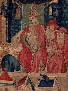 Historien til Saint Piat og Saint Eleuthère, scene 9 Saint-Éleuthère er bekreftet som biskopen av Tournai (Au boin saint l