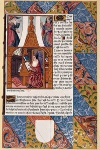 Trykkhistorie: utgiver Antoine Verard (? -1513) komponerer boken sin. Fra et manuskript fra 1494. av Unknown artist