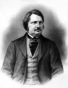 Honore de Balzac (1799-1850) fransk forfatter, ca. 1840 (gravering) av Unknown artist