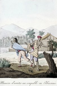 Hvordan arrestere en skyldig i Abessinia (Abissinia) - gravering av Unknown artist