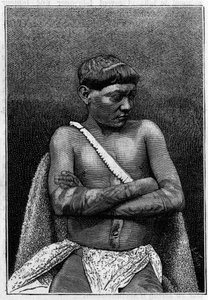 Human Zoo: ung galibi-mann (indianere) ved Jardin d