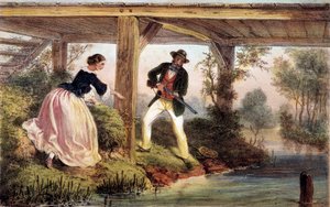 Jakt på gjedde i England. 1800-talls gravering. Gien, jaktmuseum av Unknown artist