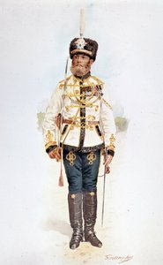 Hussard fra den russiske garde under Nicholas II av Unknown artist