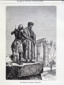 Ibn Battuta (1307-1377) i Egypt - i "" Discovery of the Earth"" av Jules Verne av Unknown artist