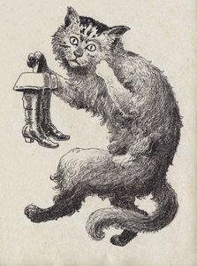 Illustration for “” Le chat Botte””, tale by Charles Perrault (1628-1703), French writer. Anonymous illustration. Imagery Marcel Vagne, Jarville Nancy, undated (late 19th century). av Unknown artist