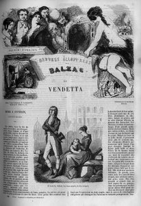 Illustrasjon av "The Vendetta", roman av Honore de Balzac (1799-1850). av Unknown artist