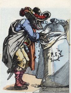 Illustrasjon av fortellingen "Compere le Loup, Maitre Renard, Comere la Chevre et ses petits biquets"" etter en fabel av Jean de la Fontaine. I "" Fortellinger fra hjemmet for de minste"". Anonym gravering fra 1800-tallet. av Unknown artist