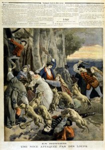 I Ungarn: et bryllup angrepet av ulver - i "" Le Petit Journal"" av 23.12.1894 av Unknown artist