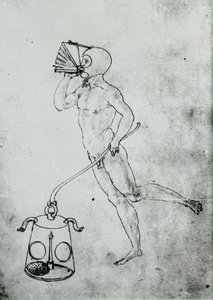 I et bind av Francesco di Giorgio vises denne tegningen som viser en belg for å puste under vann av Unknown artist