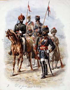 Indisk militær fra den engelske hæren - chromo. av Unknown artist