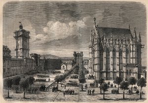 Innvendig utsikt over slottet i Vincennes på 1800-tallet - gravering av 1875 av Unknown artist