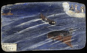Italiensk ex-voto for et forlis i 1879 - maleri på tre av Unknown artist