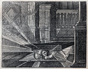 Italienske ordtak: Verita non pua star sepolta - Sannheten kan ikke forbli begravet. Gravering fra 1800-tallet av Unknown artist