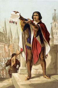 Jacob Van Artevelde. Bourgeois av Ghent (1290 til 1345). kromolitografi fra 1880. av Unknown artist