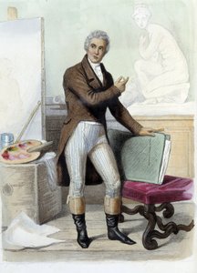 Jacques Louis David fransk maler og tegneserieskaper (1748-1825) i Ed. Mennechet, "" Le Plutarque francais"" av Unknown artist