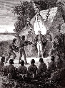 James Cook med Island Sandwich-innfødte av Unknown artist