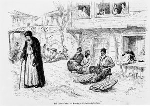 Jødisk ghetto i Konstantinopel. av Unknown artist