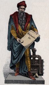 Johann Gutenberg, tysk boktrykker og gullsmed av Unknown artist