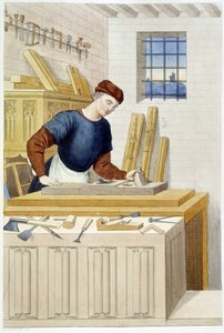 Snekkerarbeid på 1500-tallet - gravering av Unknown artist