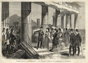 Reisen til keiserinne Eugenie i Hellas - Reisen til imponen Eugenie til Hellas - Parthenons besøk til Athene - i 1869 av Unknown artist
