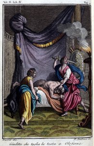 Judith hogger av Holofernes hode. av Unknown Artist