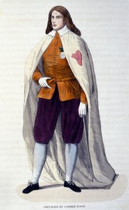 Knight of the Order of Avis (eller Aviz), portugisisk ridderorden innstiftet i 1147 av kong Alfonso I Henriques for kampen mot maurerne. Gravering av 1800-tallet. av Unknown artist