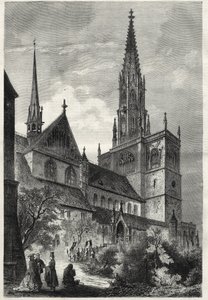 Konstanzer Munster - Konstanz Minster eller Konstanz-katedralen - Tyskland - Cathedrale Notre-Dame (Notre Dame) de Constance - 1868 - av Unknown artist